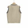 Spring 2025 Women's Sweet Bow-Collar Slim Crochet Vest
