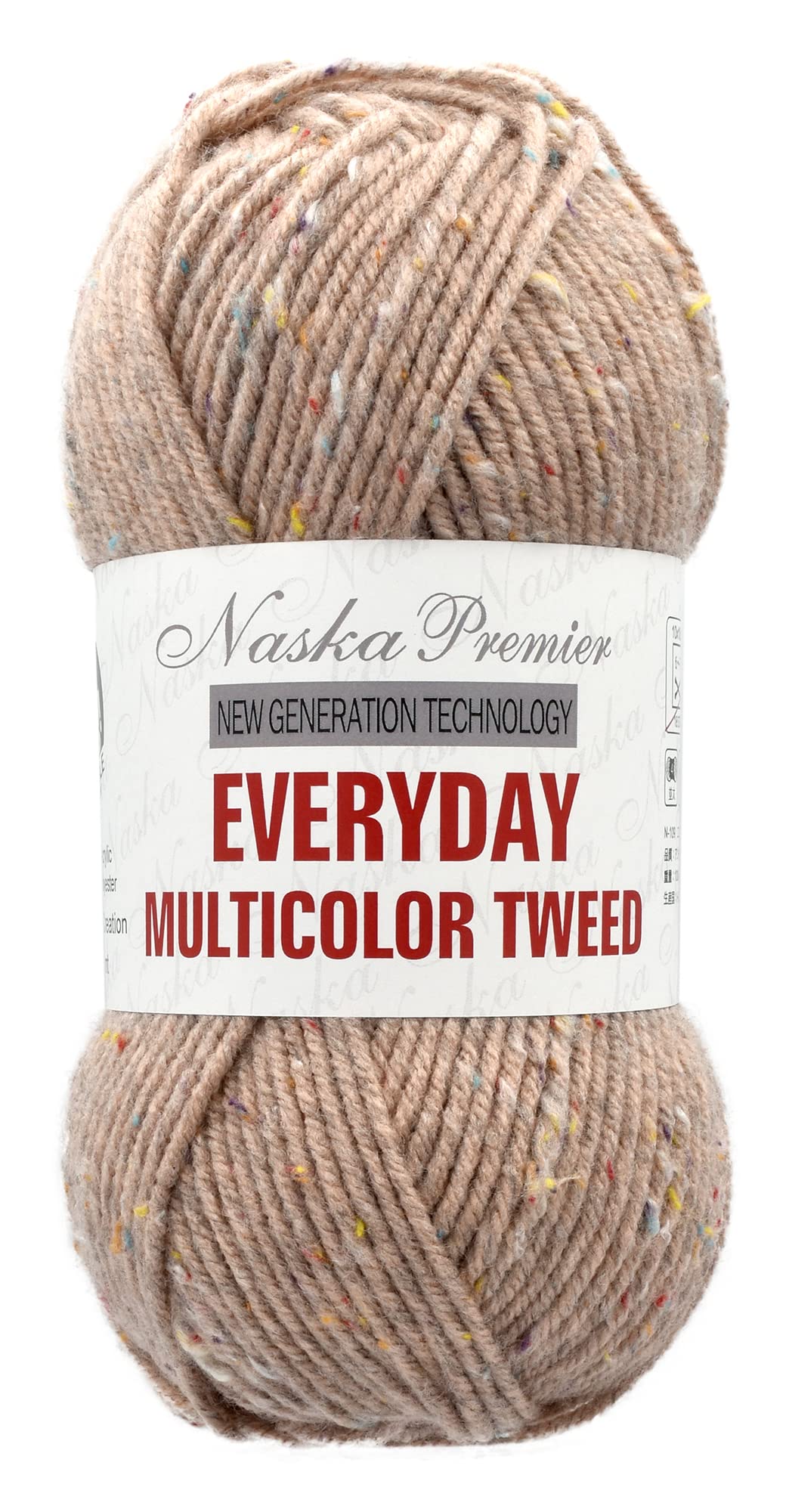 

Пряжа NASKA Everyday Tweed средней толщины Бежевый 100г 165м набор из 5 мотков Ручная вязка Многоцветный COL.302 примерно. Н-109