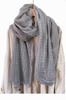 Gray Shawl with Lace 180X90 - Cotton with Polyester