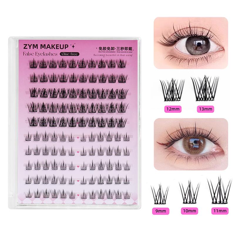 1 Box Self Adhesive Eyelash,Pre Glued Eyelash,Cluster Eyelash,No Need Glue,Easy To Put On, Diy Eyelash Extension