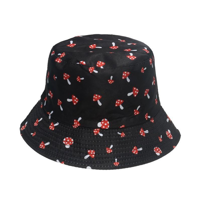 Unisex Vegetables Fruits Print Bucket Hats For Women Girls Summer Double-Sided Foldable Panama Sun Hat Fruit Bob Fisherman Caps