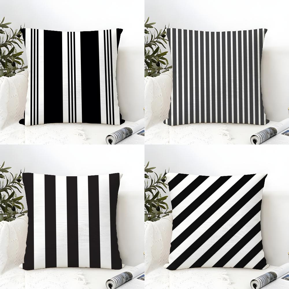 Minimal Classic Black & White Stripes Pillow Case linen pillow case sofa home decor cushion cover cushion cove