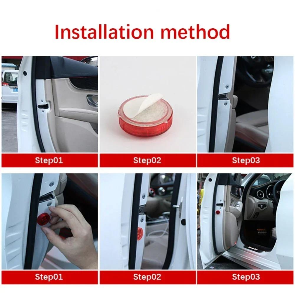 2/4//8pcs Car Door Warning Lights Safety Strobe Door LED Light Signal Flash Lamps Universal for Auto Decoration Lamp Car Goods