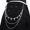 Edgy Spiked Metal Chain Accessory Detachable For Pants Bags Punk Style Secure Clasp Youth Punk Fashion belt Attachment