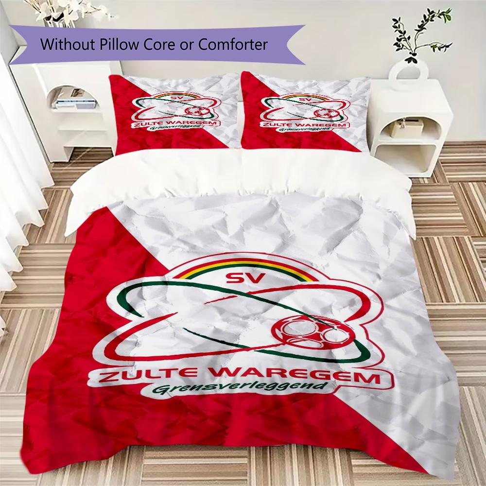 SV Zulte Waregem Pattern Bedding uilt Set uilt Cover Pillowcase Home Decoration Birthday Gift (1 * duvet cover + 2 * pillowcase without core)