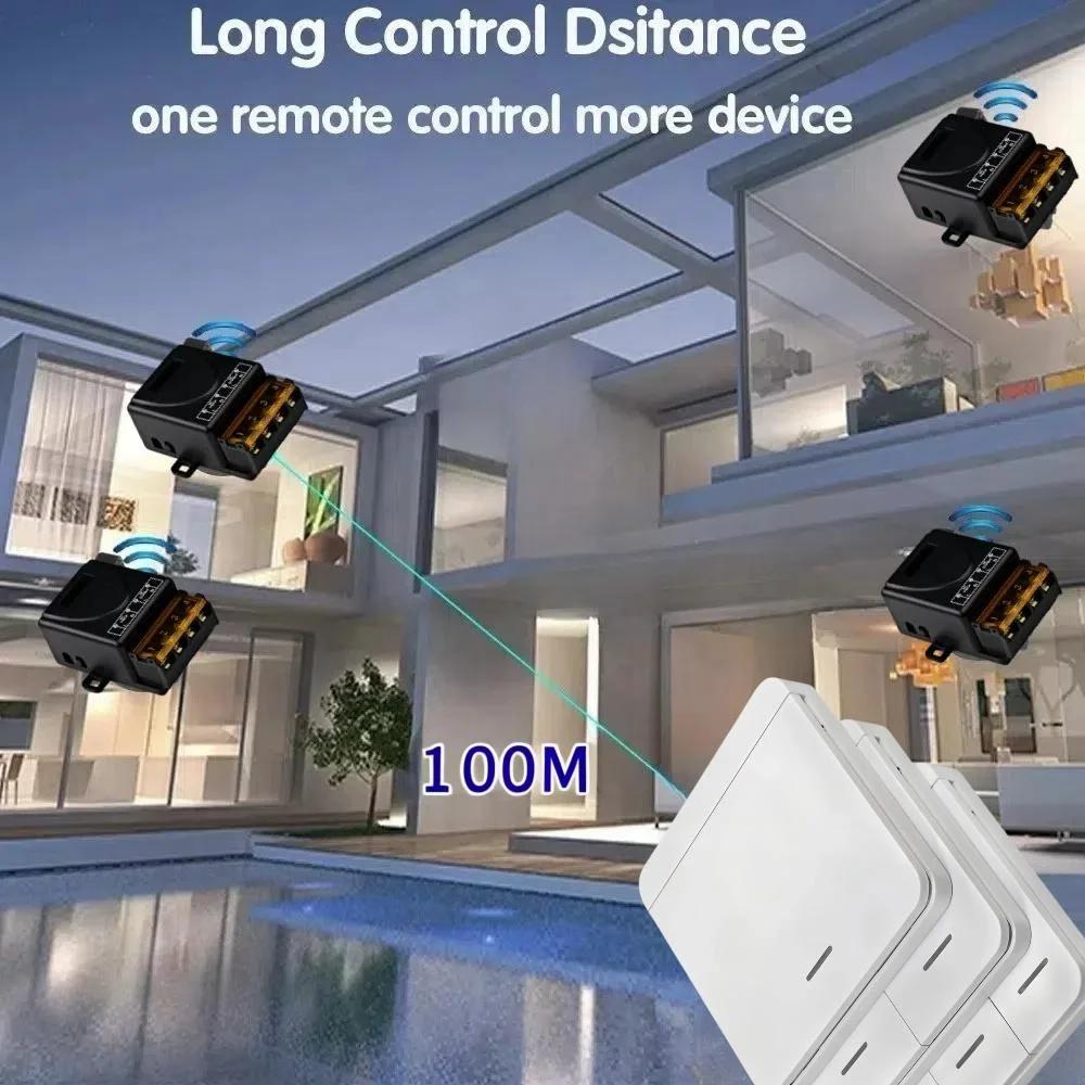 Wireless ON OFF Switch RF 433 Module Remote Control Light Switch 1/2/3 Gang Wall Switch 30A 110V 220V For Home Bedroom Led Light