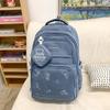 Print Backpack Middle School Student Schoolbag Large Capacity Backpack with Coin Purse