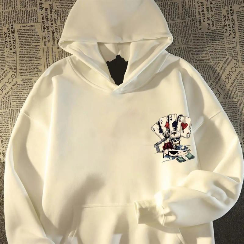 

Толстовка в стиле панк, мужская модная повседневная толстовка с капюшоном, креативная толстовка с капюшоном в стиле покера, осенняя толстовка с капюшоном, мужской размер (S-3XL) Разноцветные топы, толстовки и свитшоты для мужчин XXXL