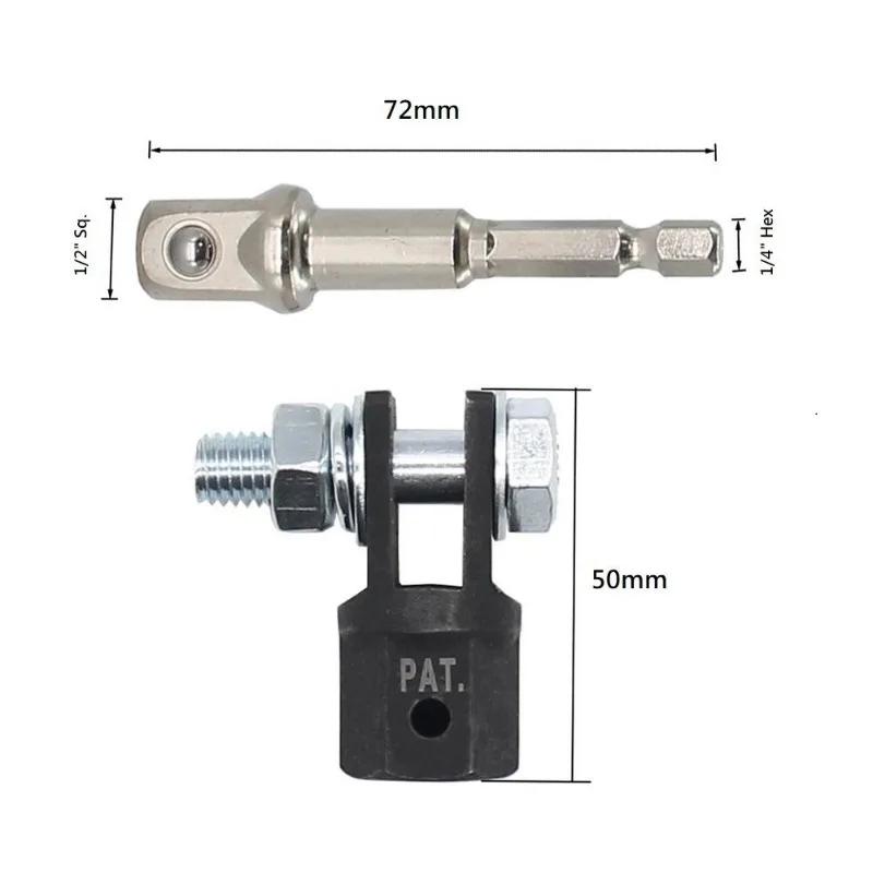 1/2 inch Cricuri foarfece Adaptor Drive Cheie de impact Adaptor Instrument Cric de forfecare Adaptor din oțel crom-vanadiu Tijă de articulație sferică din oțel