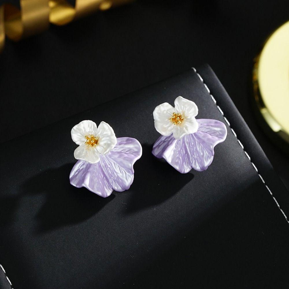 Ear Decor Flower Stud Earrings Elegant Temperament Earrings Vintage Earrings  Girls Gift