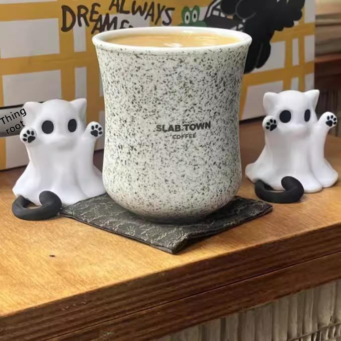 Geisterkatze Mini Halloween Tischfigur Aus Ecopvc Material Für Geschenk Und Dekoration