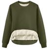 Women's Casual Fashion RoundNeck Pullover Top Winter Solid Color Plush Sweatshirt