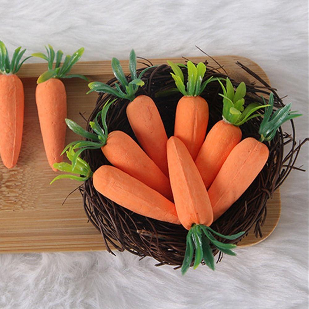12pcs Cartoon Easter Carrot Pendant Handmade Mini Carrot Hanging Pendant Kids Gift