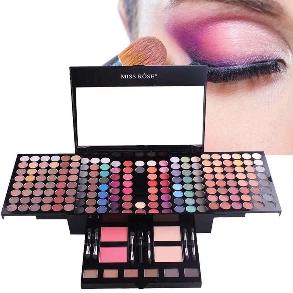 Bright Color Honey Skin Long Lasting Waterproof Shimmer Makeup Kit Glitter Matte Soft Shadow Palette Set Women 180 Colors Various, 1 Piece