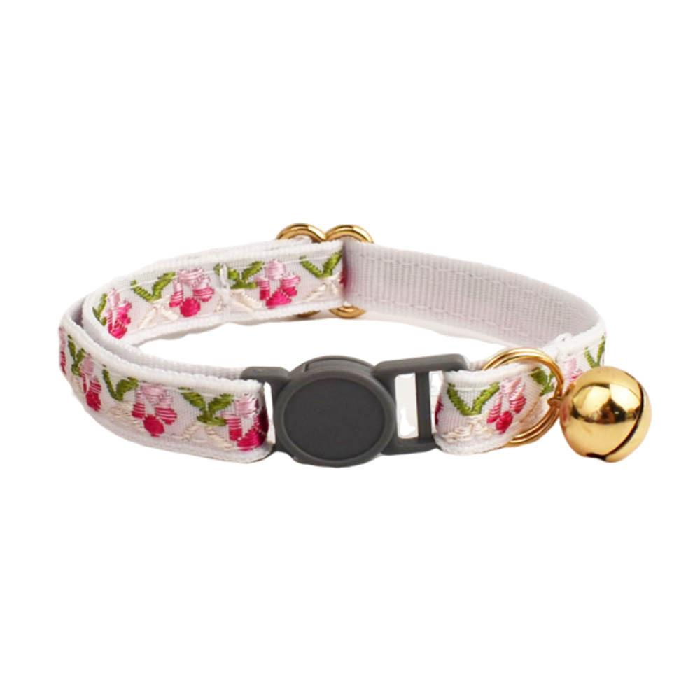 

Flat gray safety buckle cat collar bell jacquard embroidery pet collar cat collar anti-choking S
