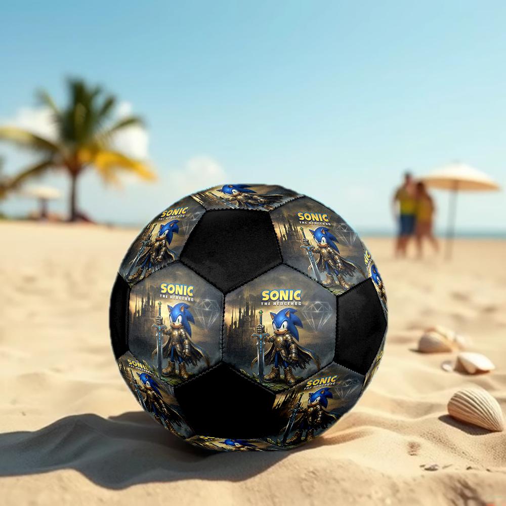 1pc Sonic The Hedgehog Football Soccer Ball Size 5 Indoor Soccer Ball Fashion Colorful  Backyard Game -Great For Sports Fans Gift HE95