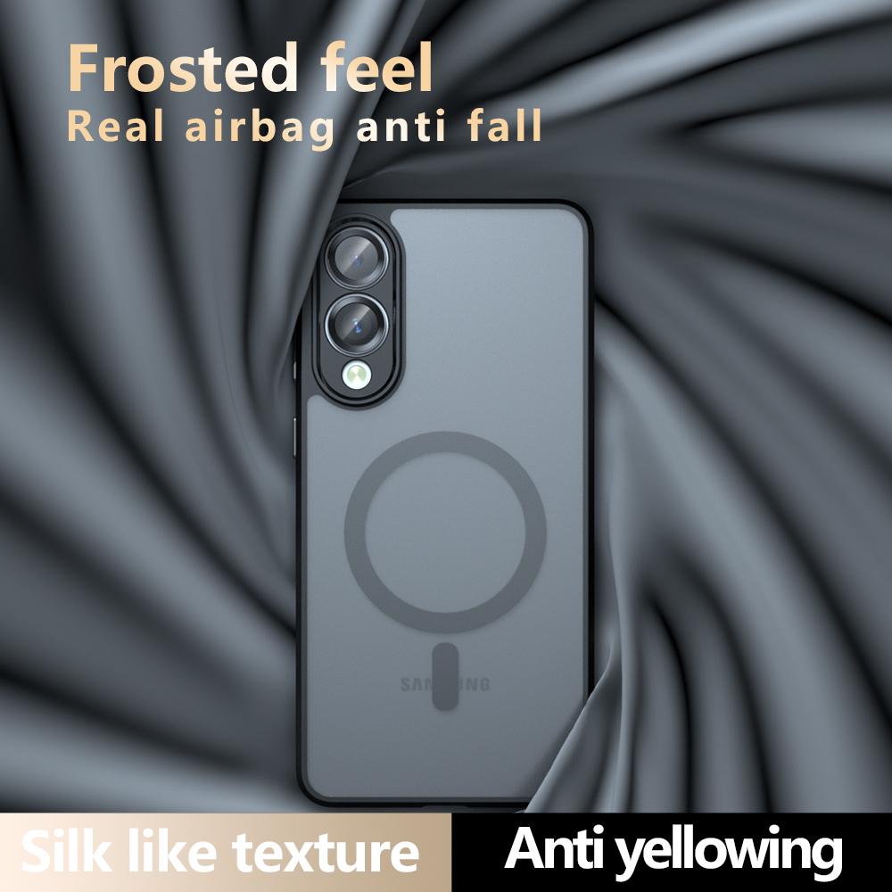 New TPU+PC Magnetic Wireless Charging Case For Samsung Galaxy S25 Edge S25Edge 5G Shockproof Matte Back Cover Coque