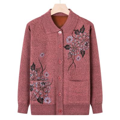 Mama Tragen Pullover Strickjacke Oma Frühling und Herbst Mantel Senioren Frühling und Herbst Neu Gestrickter Pullover Damen Locker Alte Männer Kleidung