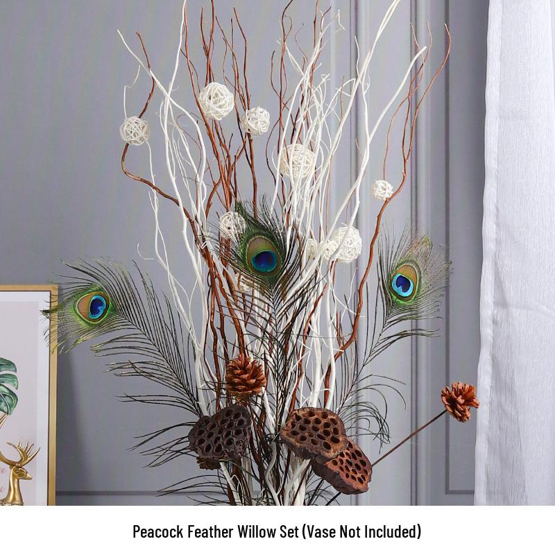 Nordic Minimalist Ceramic White Floor Vase for Dried Flowers and Lucky Bamboo, Living Room Decor