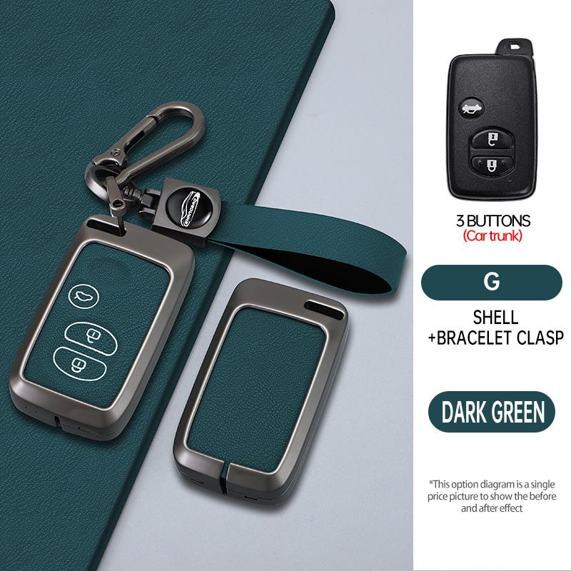 Car Key Case Cover Zinc Alloy Leather For Toyota Prius 30 Alpha Aqua Land Cruiser Auris For Lexus Lc 200 2012-2014 Parts Keychai