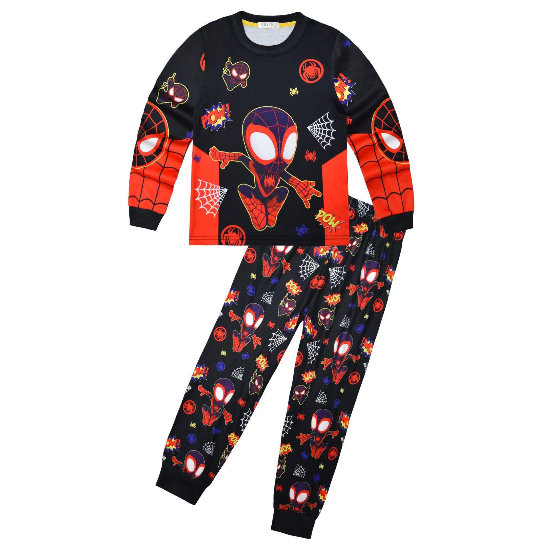 

Long-Sleeved Spring, Superhero Digital Printing, Middle-Aged And Older Children S Daily Loungewear, Long-Sleeved Set 8034 110