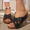 Fashion Metal Buckle Sandals for Women 2025 Summer New Fashion Versatile Cross Flats Casual Breathable Lightweight Comfortable