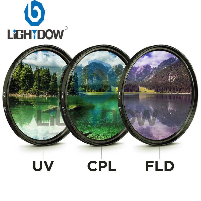 49MM 52MM 55MM 58MM 62MM 67MM 72MM 77MM UV+CPL+FLD 3 in 1 Lens Filter Set with Bag for Cannon Nikon Sony Pentax Camera Lens 62mm