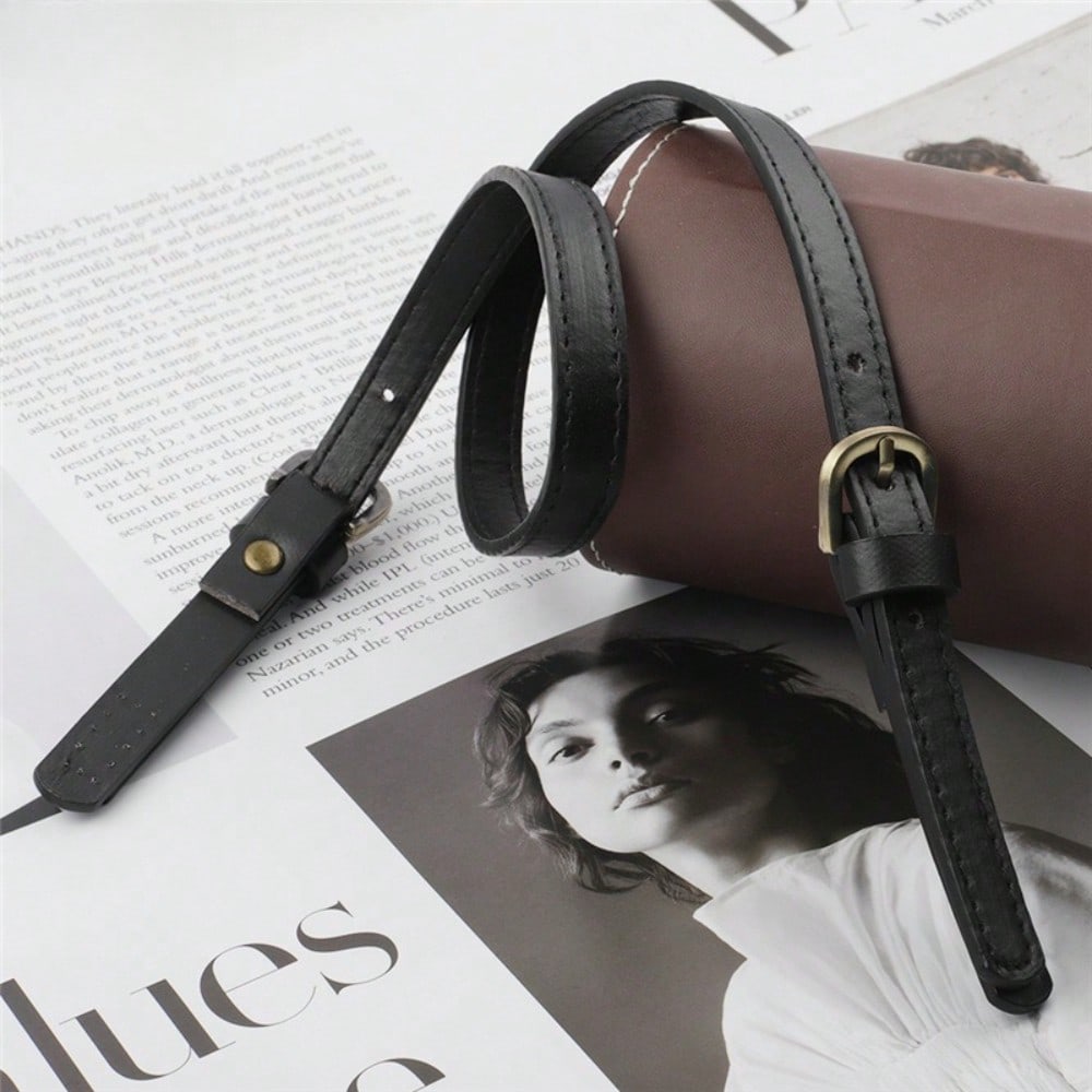 Sangle en cuir amovible à double boucle, Sangle bandoulière torsadée