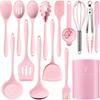 15pcs Silicone Kitchen Tools Set Non Stick High Temp Resistant Food Grade Utensils Spatulas Spoons Colander Storage Bucket