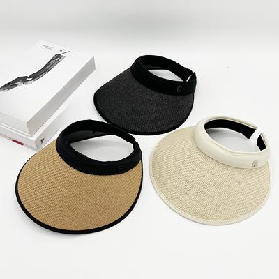 New Summer Air Top Sun Hat for Women with Large Brim UV Air Top Hat Men Riding Vinyl Air Top Straw Hat