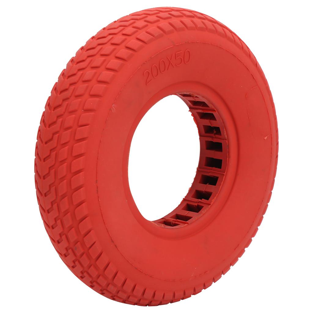 200x50mm ExplosionProof Solid Tyre Rubber Tire Hollow Out Damping for Electric Scooter(Red )