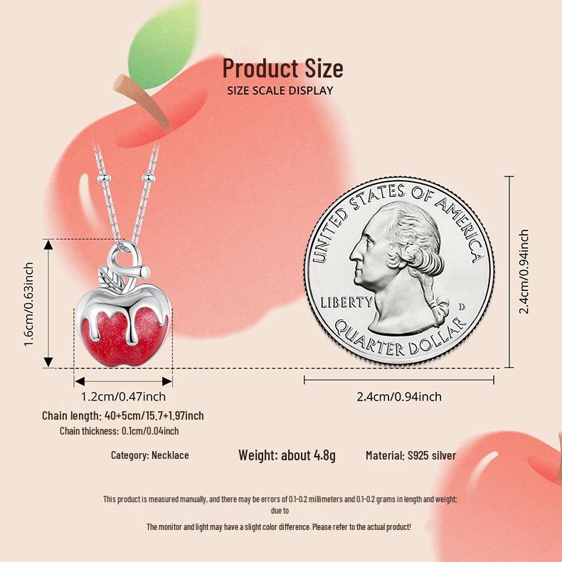 Yinziyun S925 Sterling Silver Christmas Apple Necklace with Openable Pendant - A Unique Clavicle Chain Gift