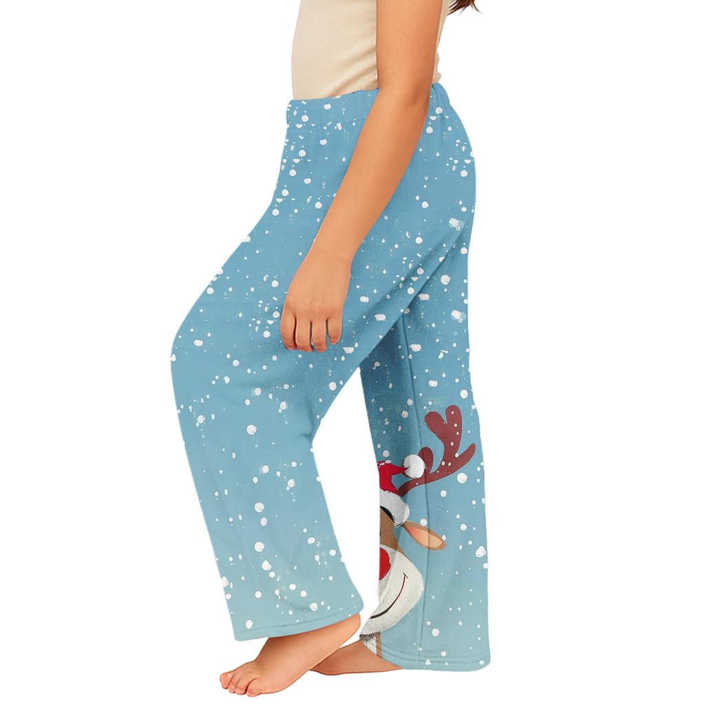 Children's Winter Pants Full Length Long Christmas Printed Pants