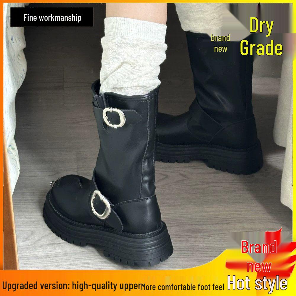 Retro Thick-Soled Slip-On Martin Boots for Women - 2025 Autumn Slimming, Versatile, Height-Enhancing Design