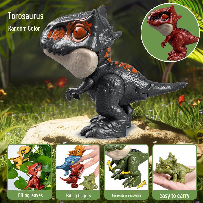 Movable Cartoon Dinosaur: Cute Finger-Biting Toy for Kids' Creative Decoration