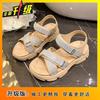 Travel and leisure thick sole with skirt sandals women's 2025 new summer wear fashion soft sole not tired feet beach shoes