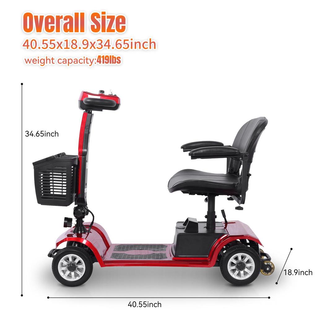 S-02 Scooter de mobilité à quatre roues: Moteur 250W, Batterie Amovible 24V 12Ah, Pneus 8 Pouces—Transport Urbain Pratique