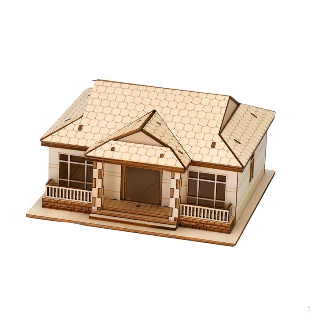 Madera 3D, Construcción Hecha a Mano, Escena Arquitectónica, Regalo de Cumpleaños, Decoración de Escritorio