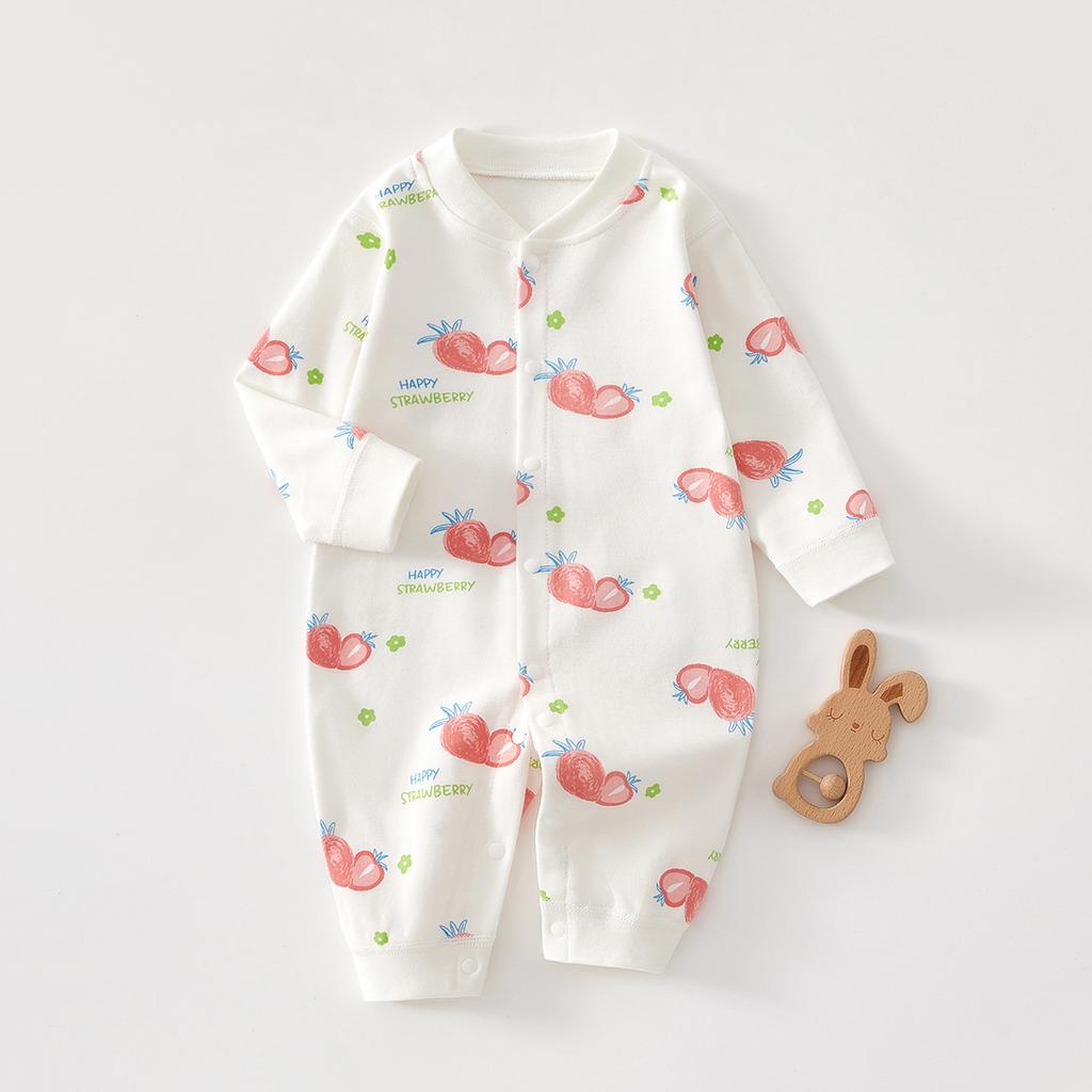 Baby Long Sleeve Romper Pure Cotton Newborn Infant Pajamas Spring Autumn Base Layer Crawling Clothes