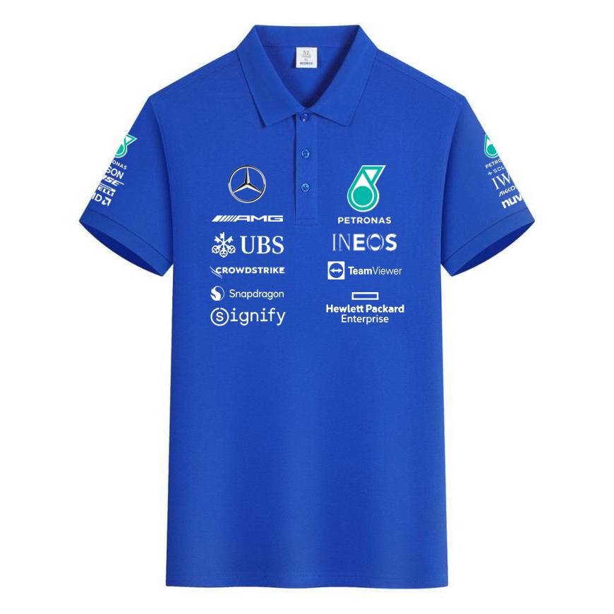 Red Bull F1 Racing Suit Hamilton George Russell Team Uniform Pure Cotton Polo Shirt