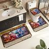 Franxx 3Pcs Flannel Toilet Mat Set Bathroom Rug Bath Carpet Non Slip Home Decor Toilet 3 Pcs Bathroom Textile Set