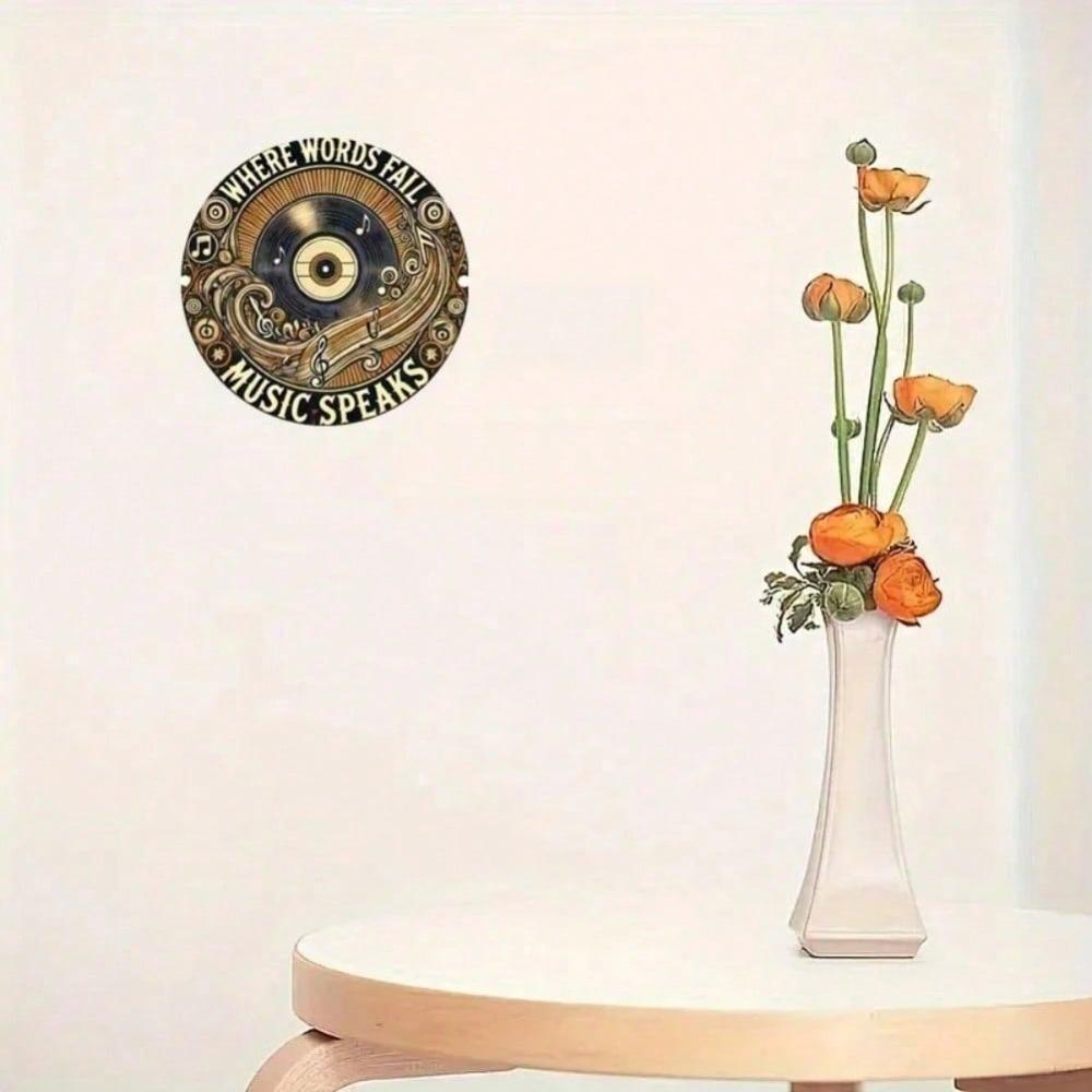 Exclusive 2D Metal Tin Sign Retro Circle Record Wall Art Home Bar Garage Decor