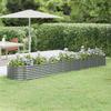vidaXL Raised Bed Galvanized Steel 368x80x36 Cm Grey