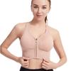 Bra Shockproof Push-Up Plus Size Sports Bra for Women Front Zipper Hollow Beautiful Back Brassiere for Running Yoga Fitness