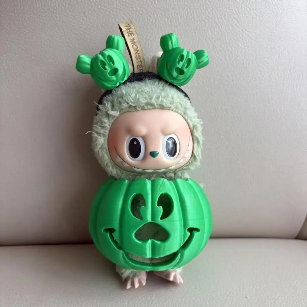 Clothes For Labubu Halloween Gradient Colorful Pumpkin Outfit Set For 1.0 3.0 Generation Figure Collectible Decor Labubu Cosplay