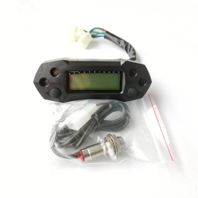12V Set Motorcycle Scooter Lcd Digital Speedometer Odemeter Tachometer W/ Sensor