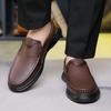 Fashion Office Business Punching Leather Moccasin Lightweight Breathable Men Casual Loafers Comfortable Summer Hollow Out Leather Shoes
