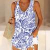 3D Print Retro Pattern Tank Tops for Women Workout Yoga Gym Printed Summer Sport Shirts Plus Size Vests