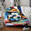 Custom Name Soccer Theme Printed Blanket - Perfect for Couch, Bed, Travel & Outdoor Use | Machine Washable, Cozy & Durable.