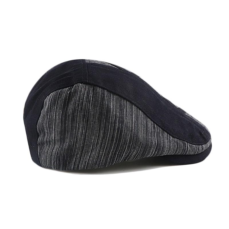 Spring Men Peaked Cap Stitching Striped Cap Outdoor Sunshade Forward Cap
